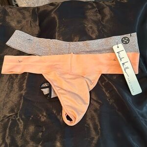 Nicole Miller New York 2 Thong Peach & Gray Panties